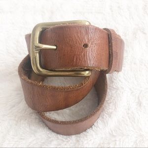 J.Crew Distressed Raw Edge Chestnut Leather Belt